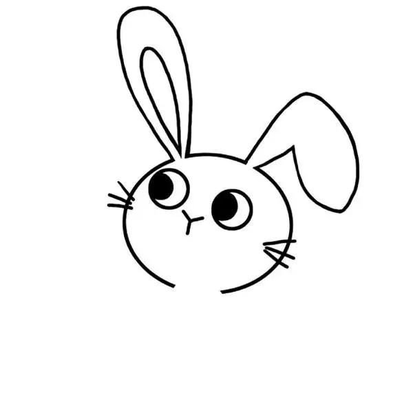 兔子萌萌哒图片简笔画,可爱动物简笔画萌萌哒兔子