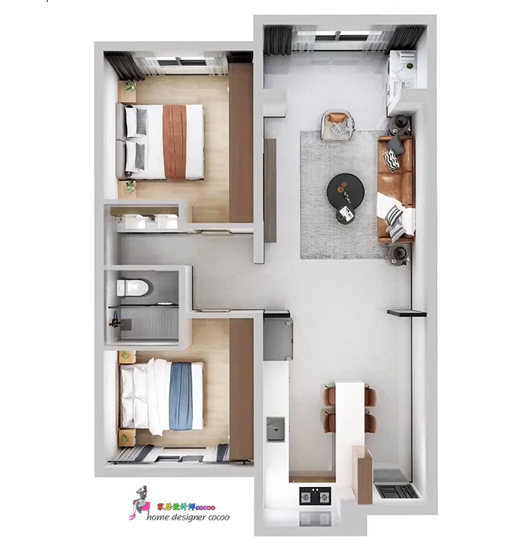 卧室布置一床一衣柜,小平米主卧室多收纳设计方案