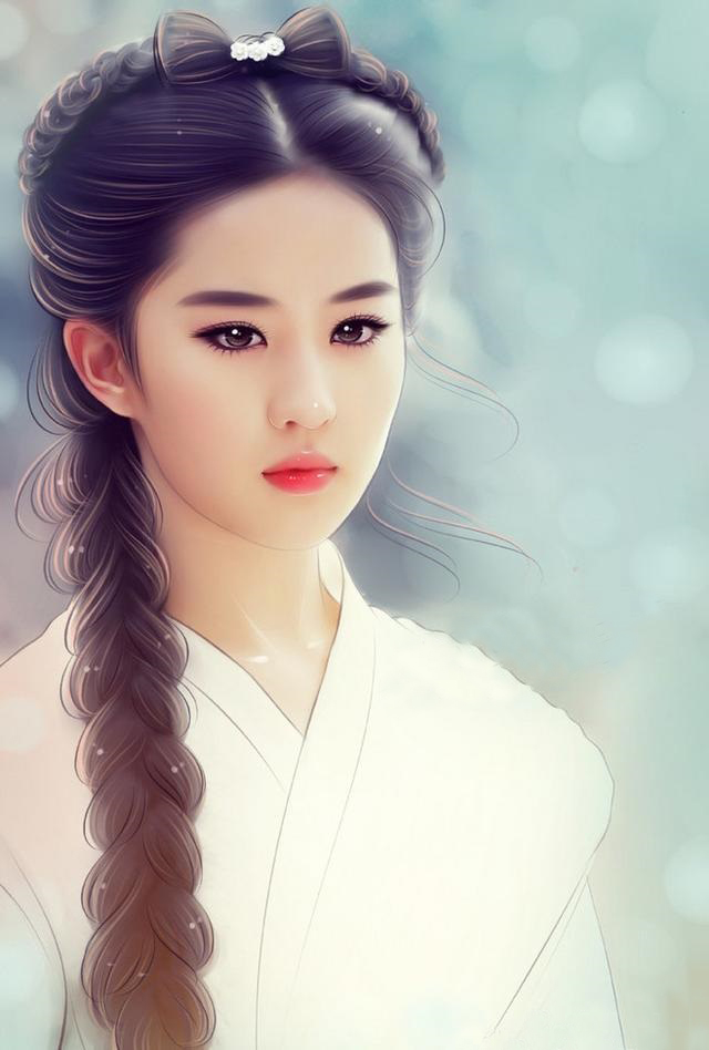 八位最惊艳的古装女子图片手绘,明星手绘壁纸古装