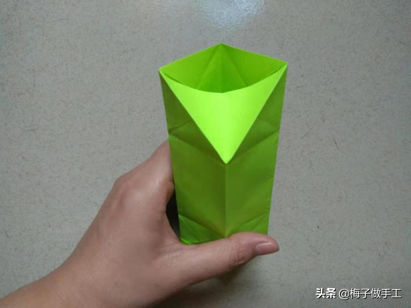 手工折纸简单好看的牛奶盒,简单折纸手工牛奶盒长方形纸