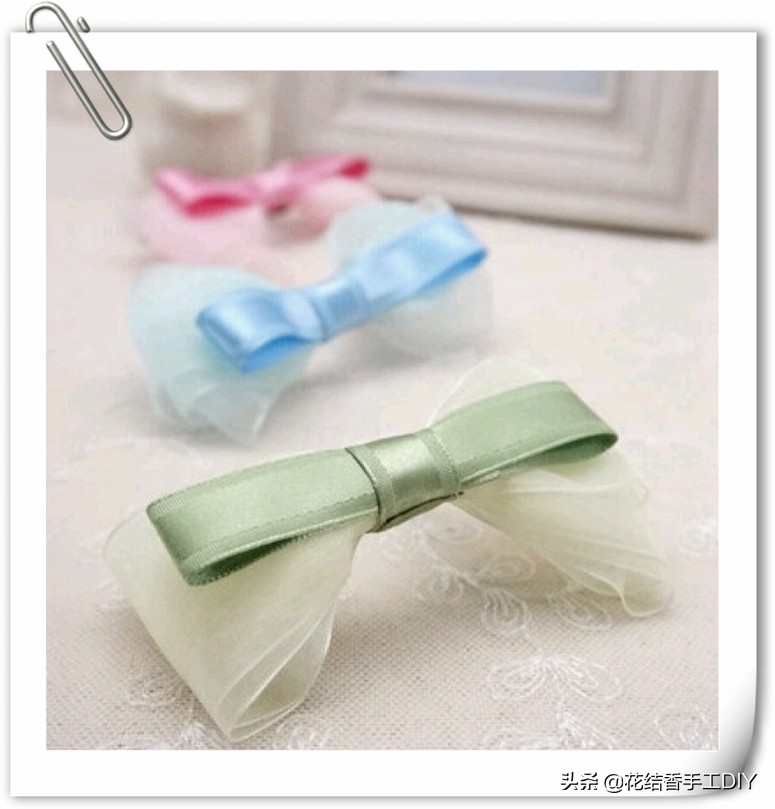 布艺发饰三层蝴蝶结发夹鸭嘴夹,手工制作蝴蝶结发饰教程