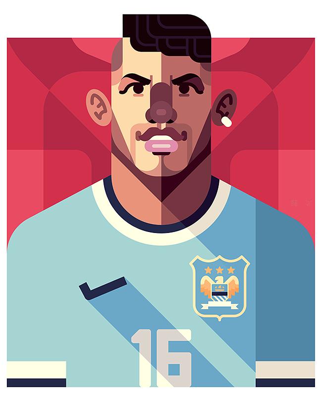 足球运动员插画,美国插画师josieportillo绘画