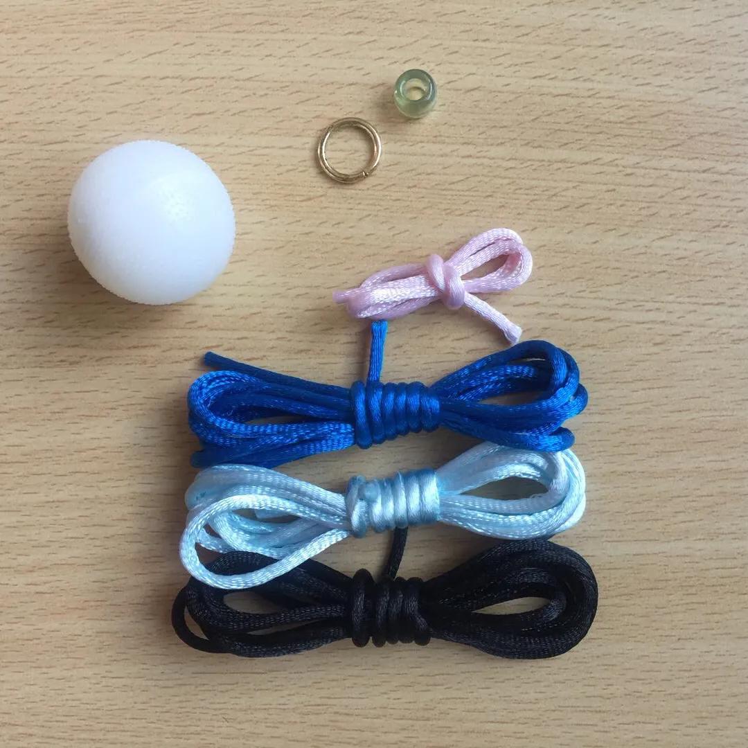 足球挂件钥匙扣diy,钥匙挂件小球的编法