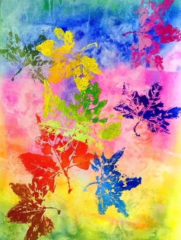 印染手工制作,印染拓印画