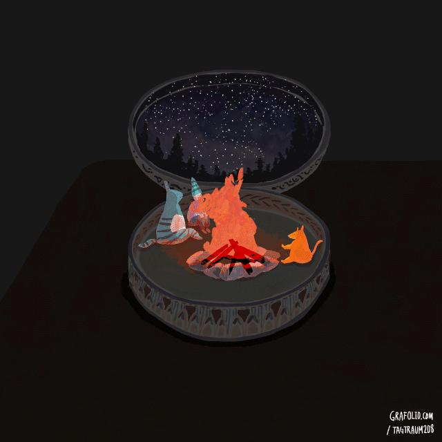 好看的动图系列,日本插画师ekuboon作品手绘