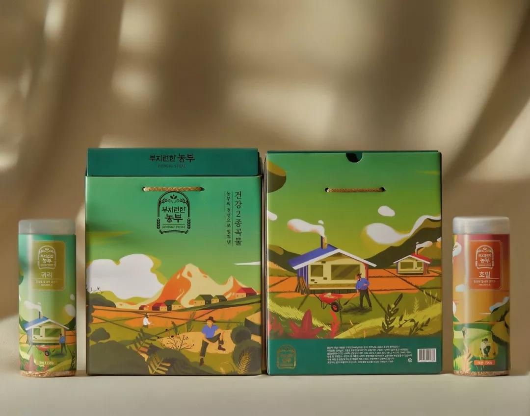 大米包装创新插画,最漂亮的大米包装设计