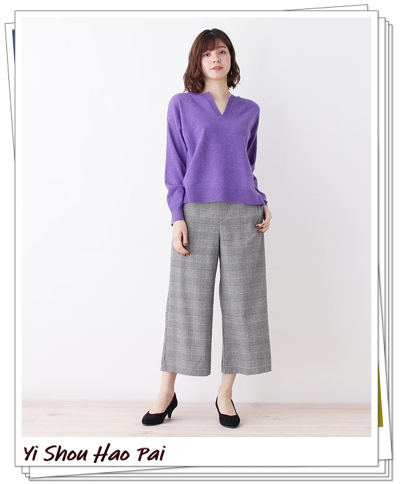 到脚踝的阔腿裤子搭配什么鞋子,米白九分阔腿裤如何搭配上衣