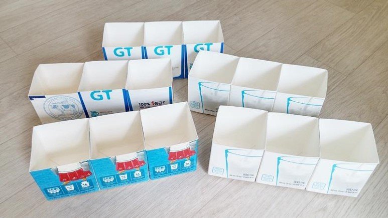 竖牛奶箱怎么改造收纳盒,纯牛奶盒子可以做成什么收纳