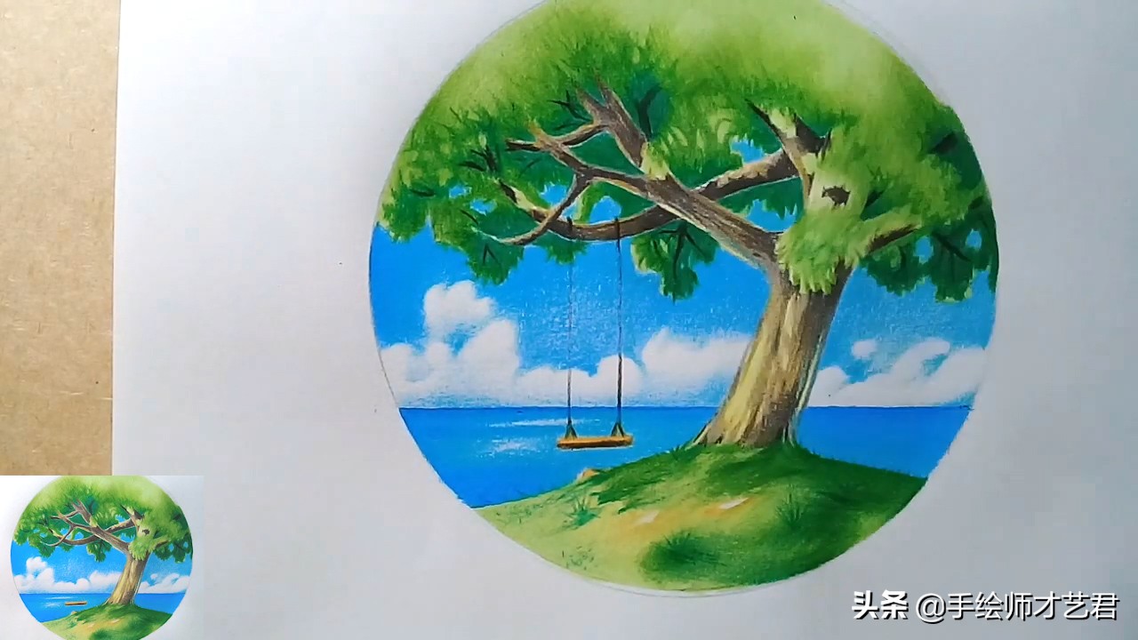 怎样画山水风景画教程彩铅,彩铅画风景画简单的教程