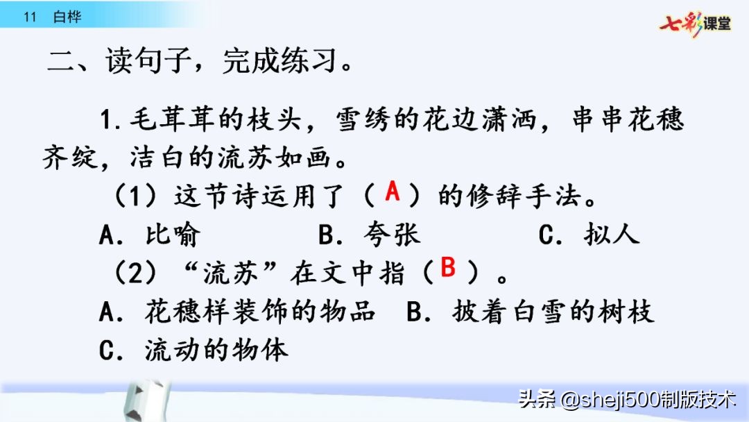 语文教科书四年级下册11课白桦,四年级语文书下册白桦讲解及预习