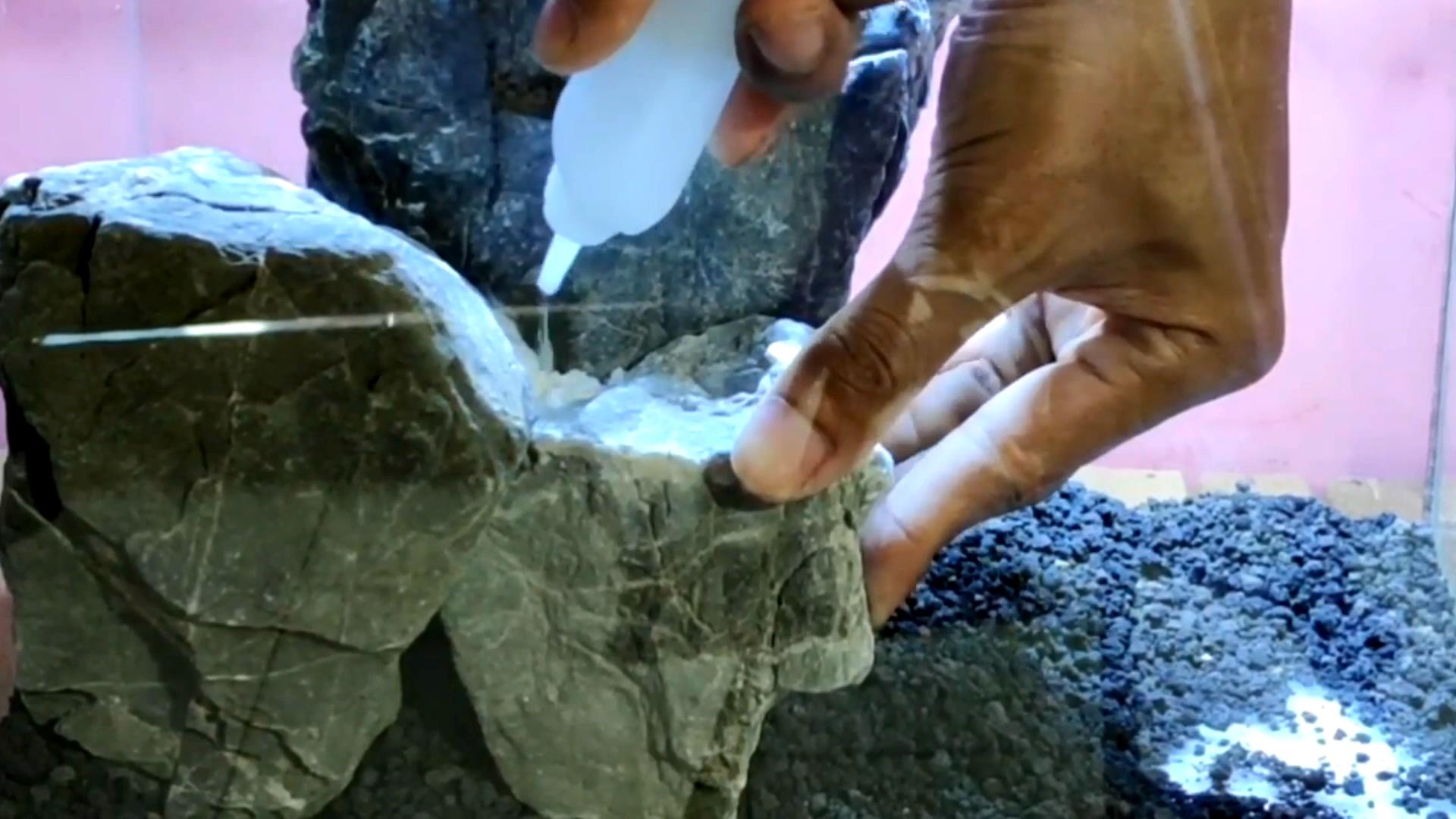 水陆缸石头拼接造景教程,真石头假山拼接造景