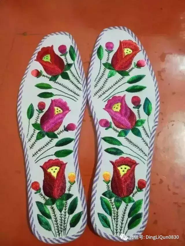 鞋垫手工刺绣最好看复杂的图案,刺绣作品展示简单