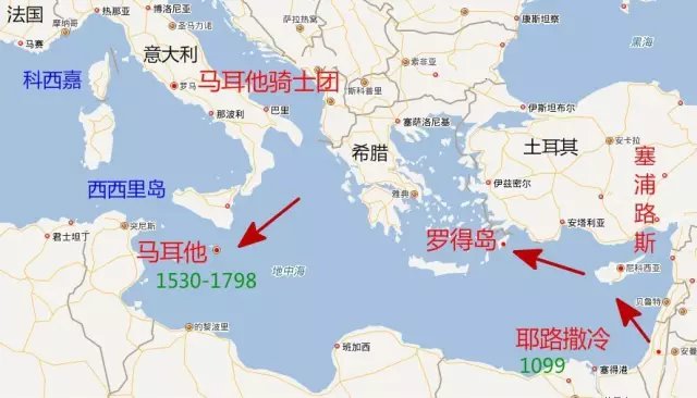 马耳他岛重要性,地中海马耳他地图