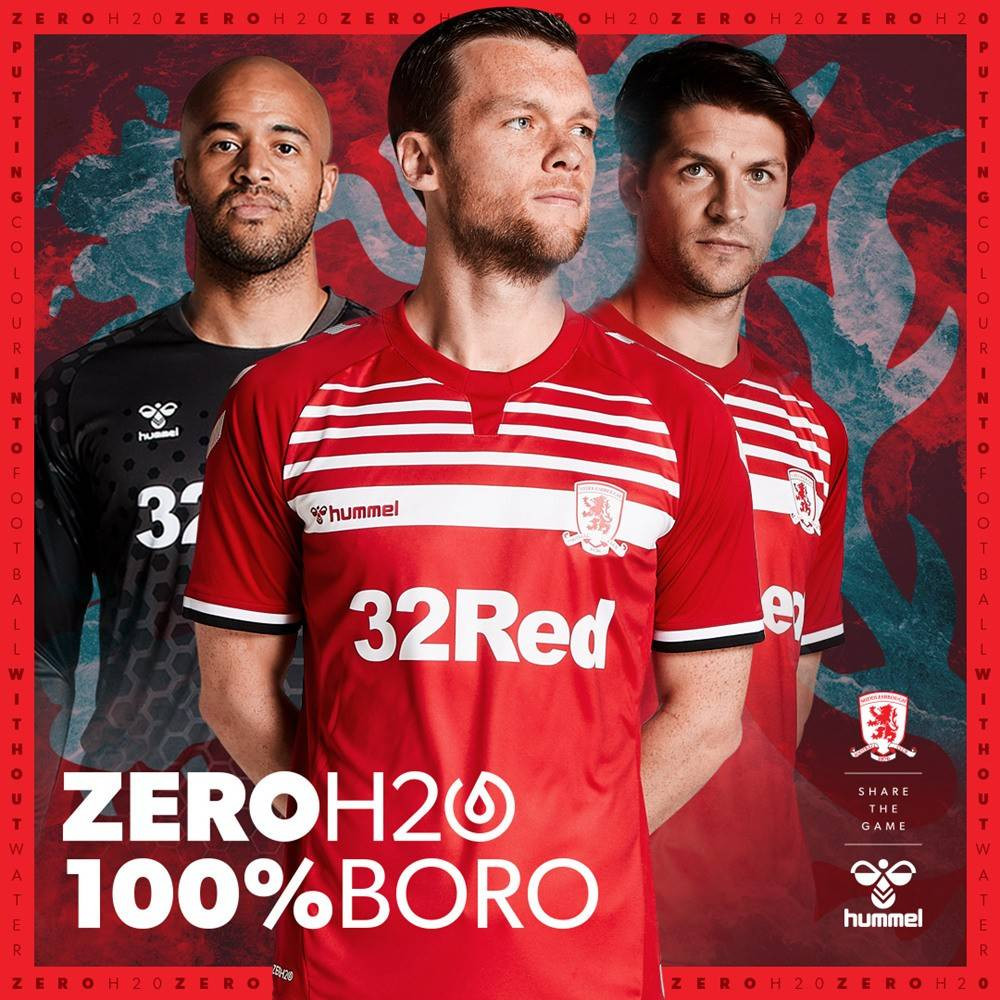 hummel赞助米德尔斯堡足球新科技ZEROH2O球衣亮相