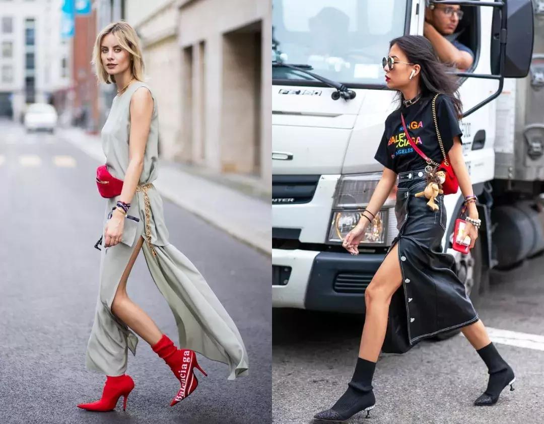 袜靴裙装解锁超能打的时髦组合,袜靴穿搭裙子