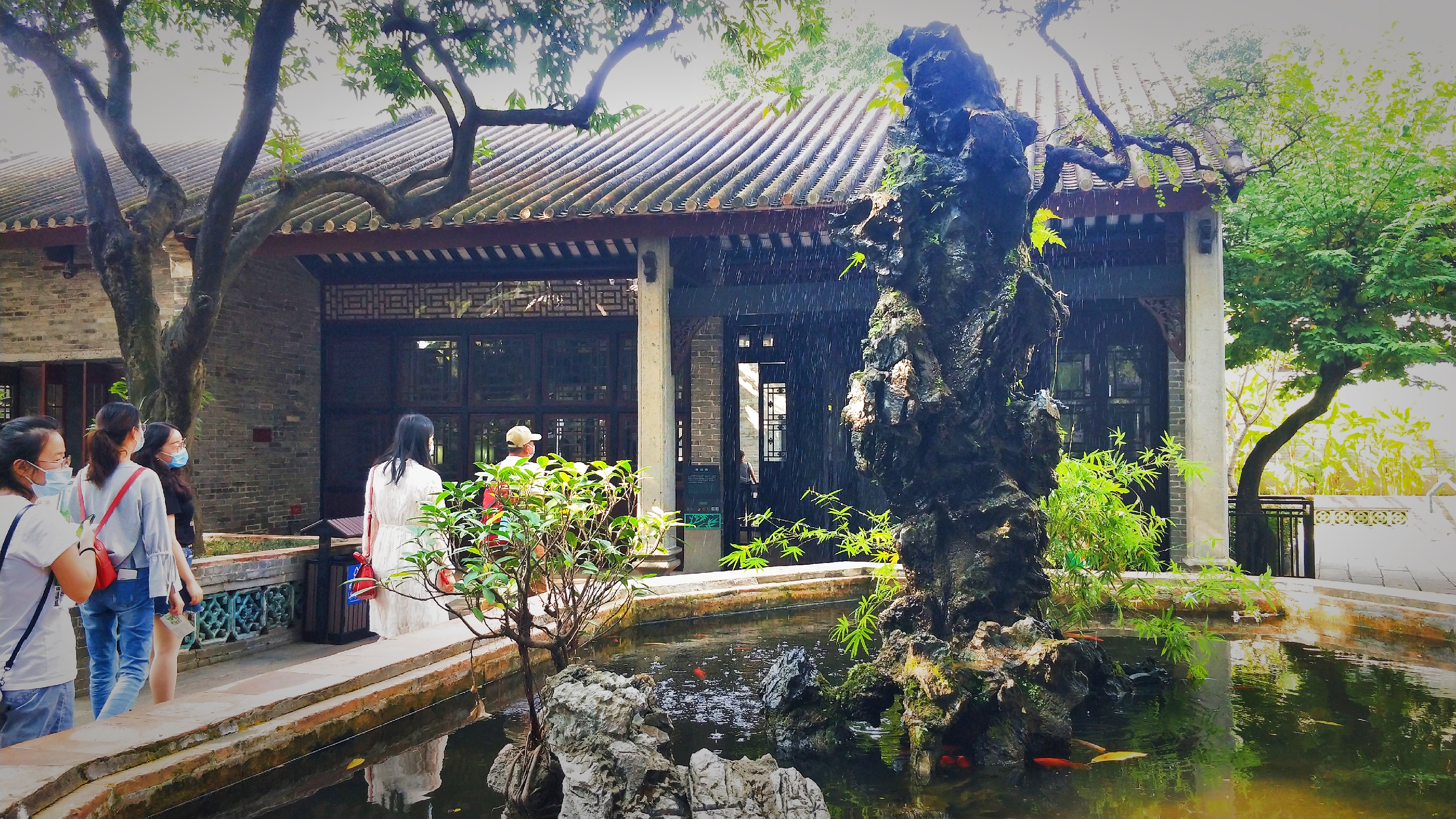 羊城八景彩色玻璃,顺德清晖园羊城八景图片