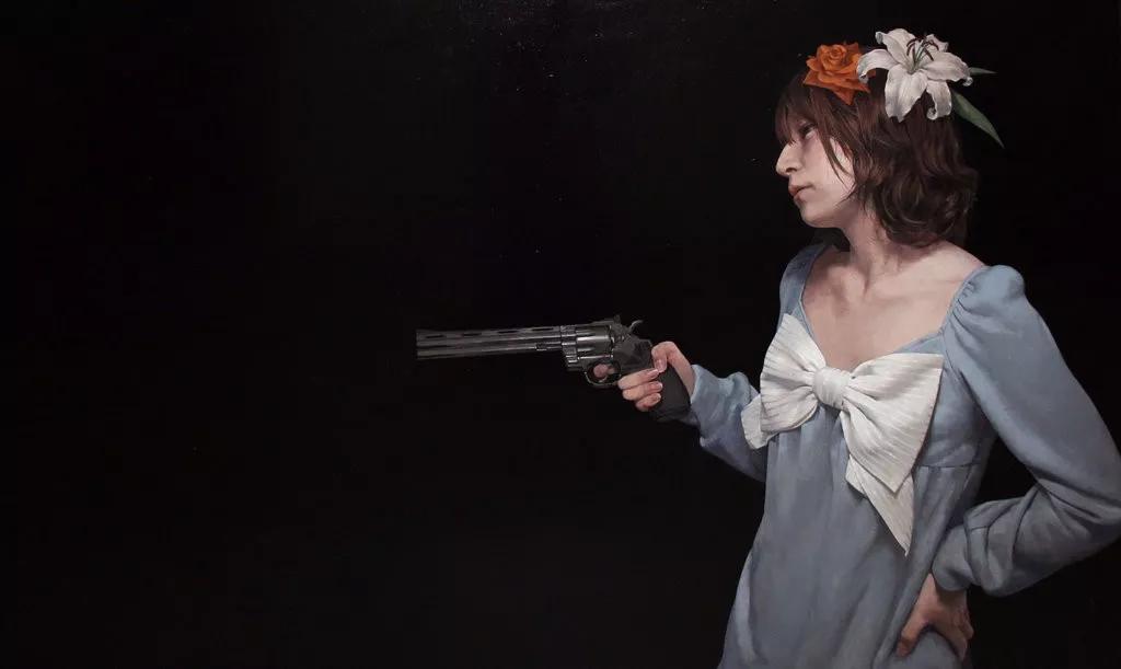 油画日系动漫,油画里的唯美少女