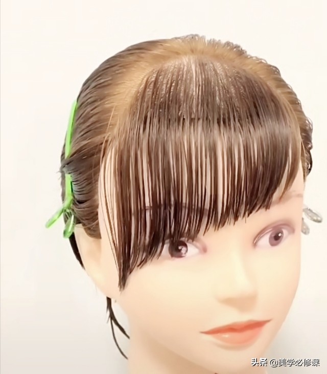 韩式斜式刘海剪发完整教程,剪发常用8种修剪发型的技巧