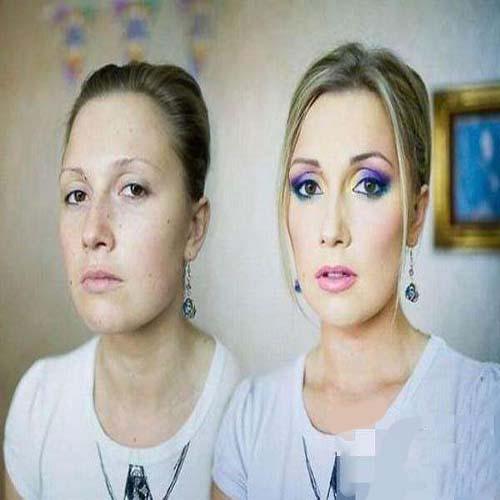 化妆与不化妆的对比照，第二张我彻底服了