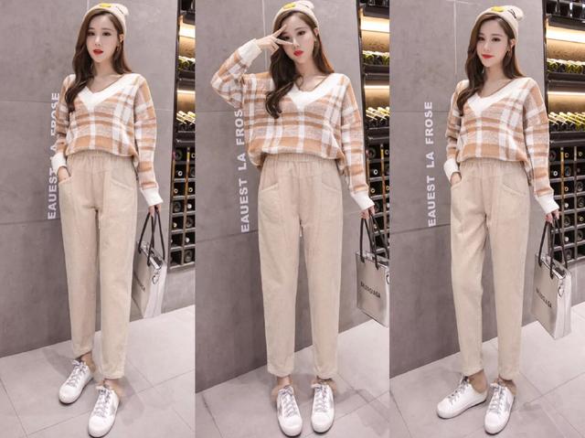 哈伦裤蓝色老爹裤冬季穿搭,哈伦裤老爹裤搭配什么上衣好看