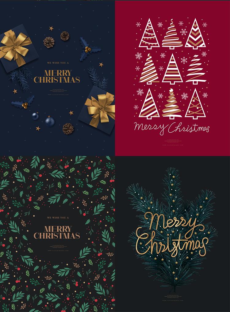 圣诞节主题海报制作图片,圣诞节海报素材和教程视频