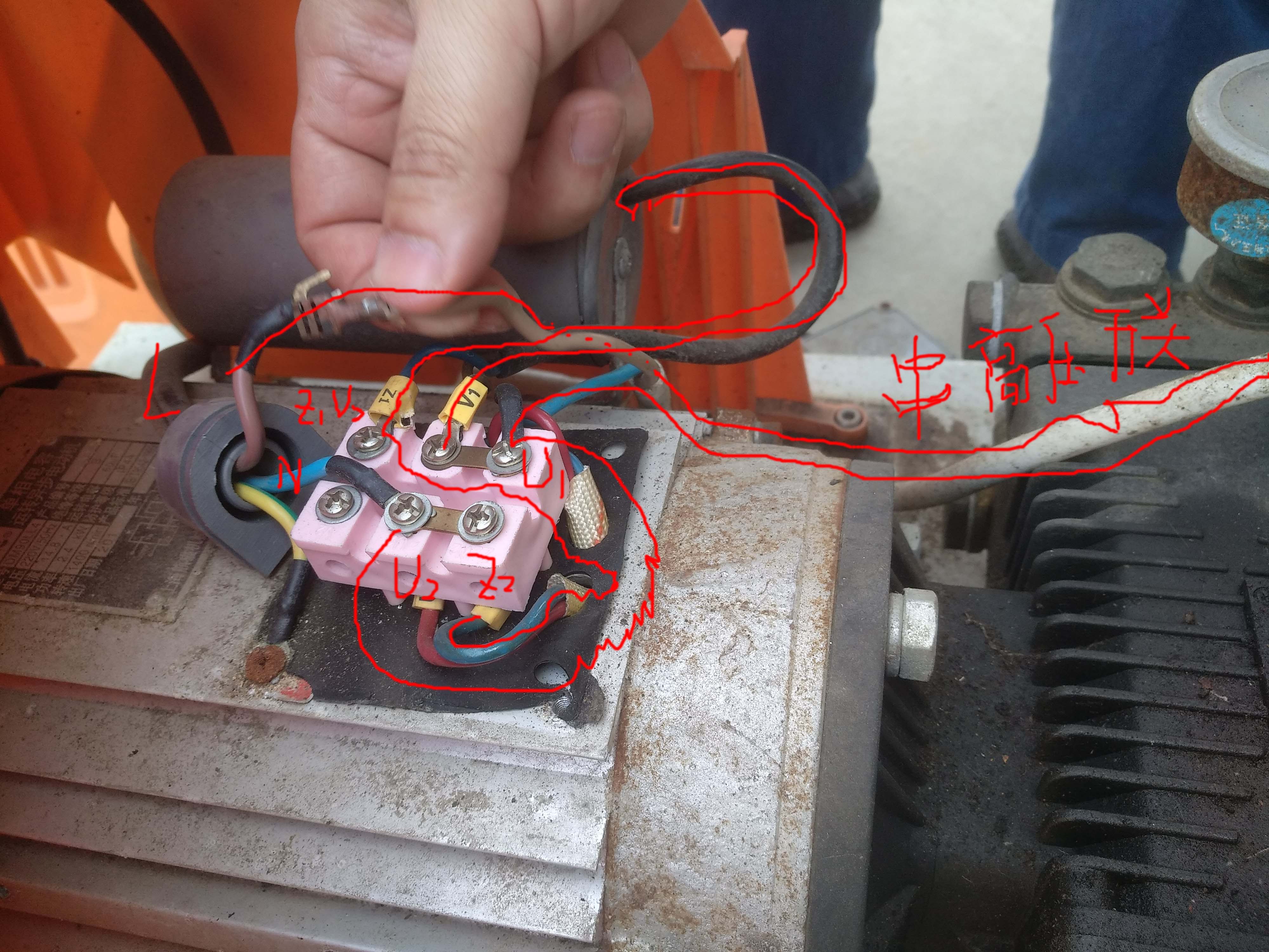 高压清洗机220v单相电容接线图,单相双值电容高压清洗机的电路图