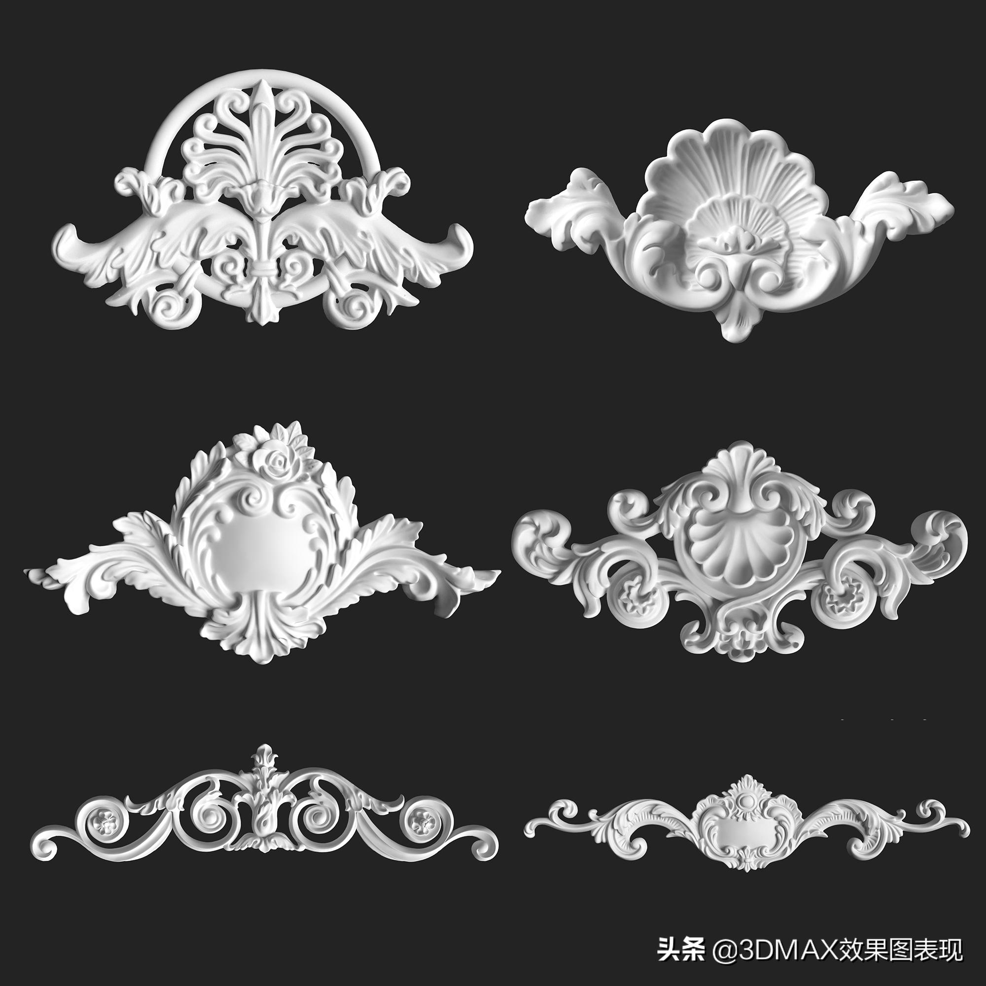 欧式建筑花纹装饰图,su欧式雕花模型