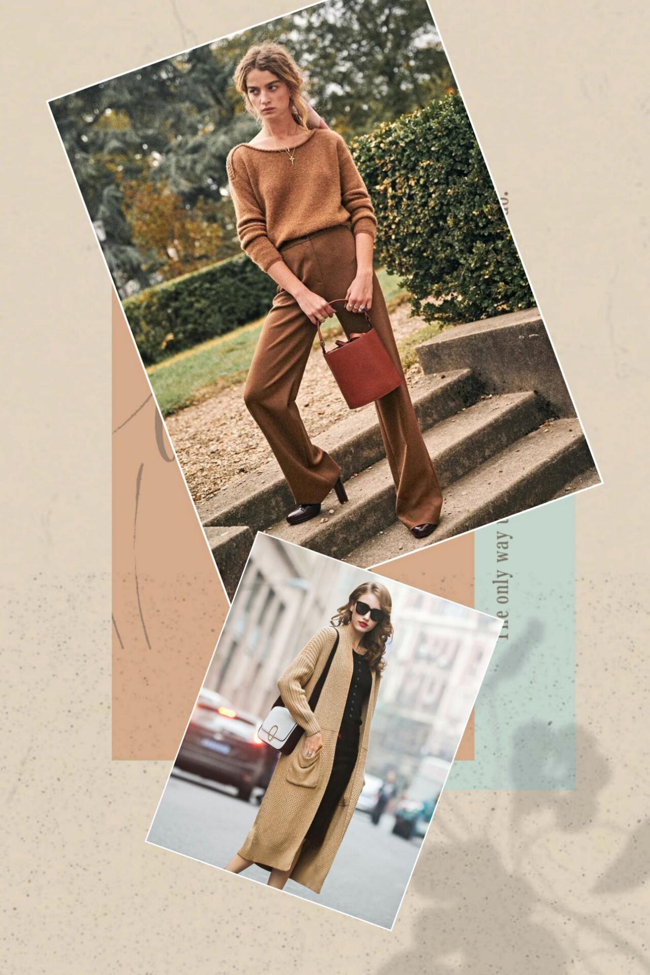 黑色和深咖色哪种颜色适合秋冬穿,浅的奶茶色在冬天里穿颇显氛围感