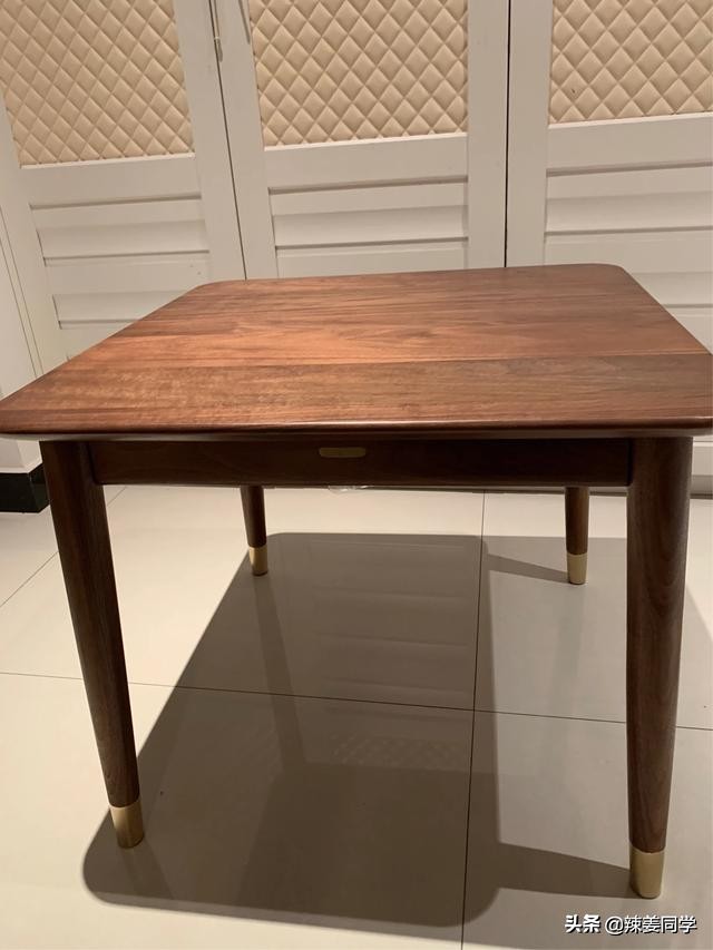 黑胡桃实木方桌80x80,铜师傅大板桌