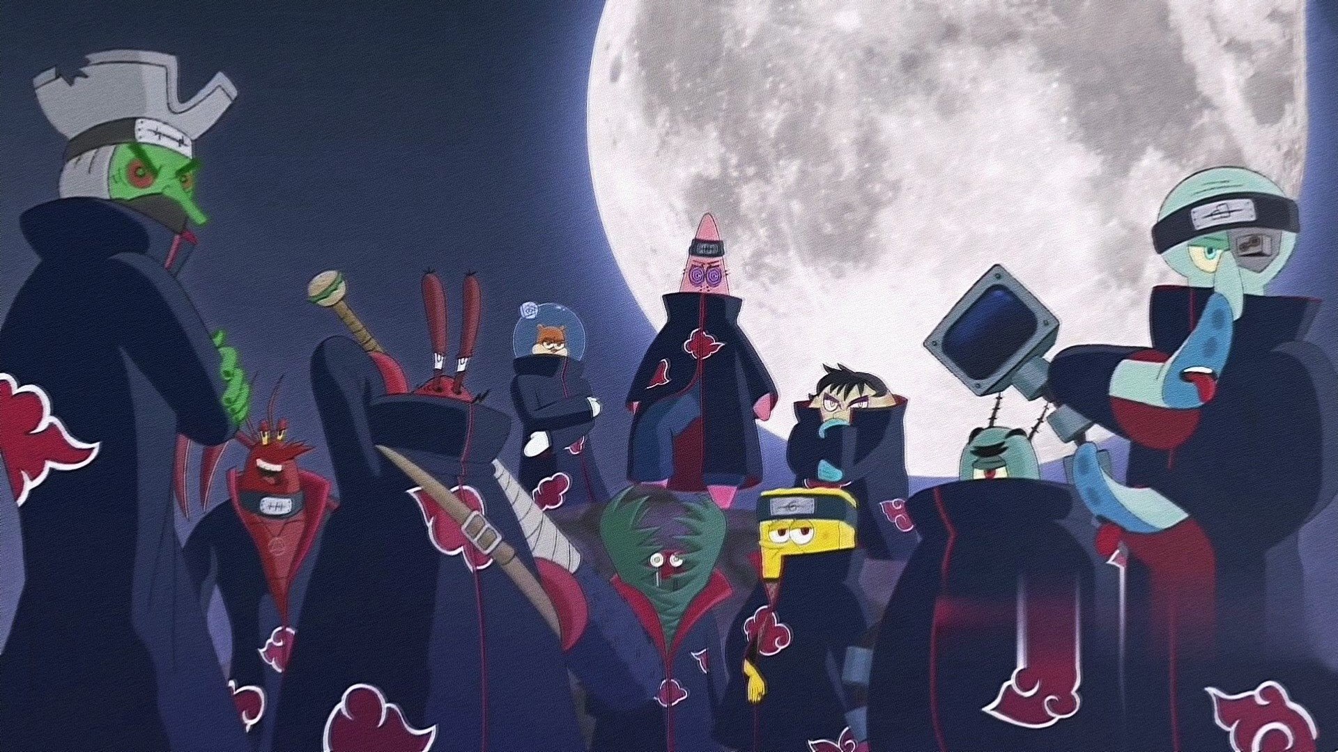 火影忍者海绵宝宝晓组织合照,派大星火影忍者晓组织原视频