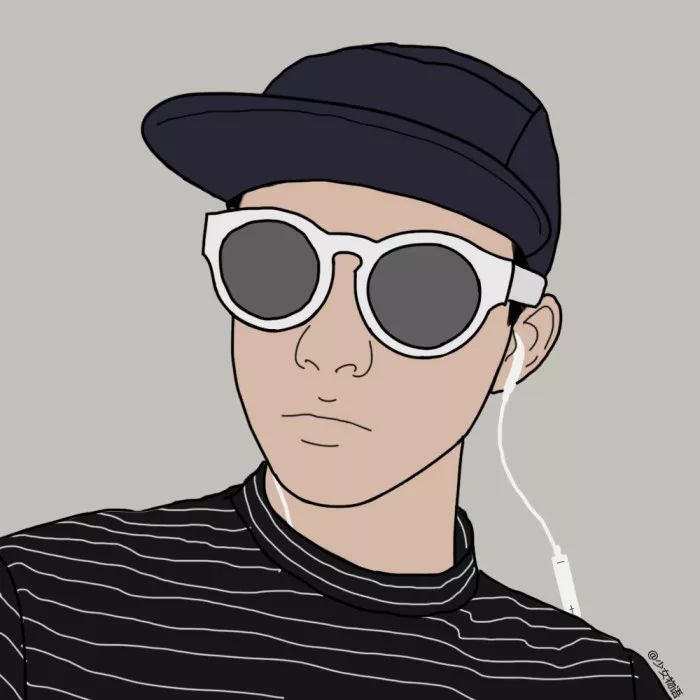 森系简约黑白手绘头像,个性原宿风手绘头像