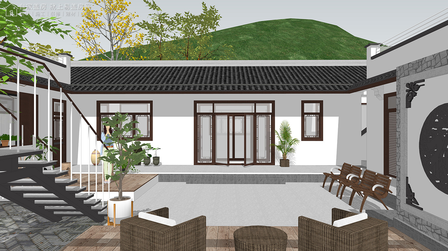 三层新中式别墅全套设计图纸,新中式合院别墅户型图纸