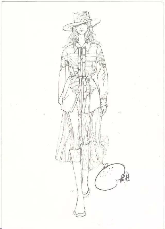 服装线稿模特矢量图,服装线稿图片大全女装