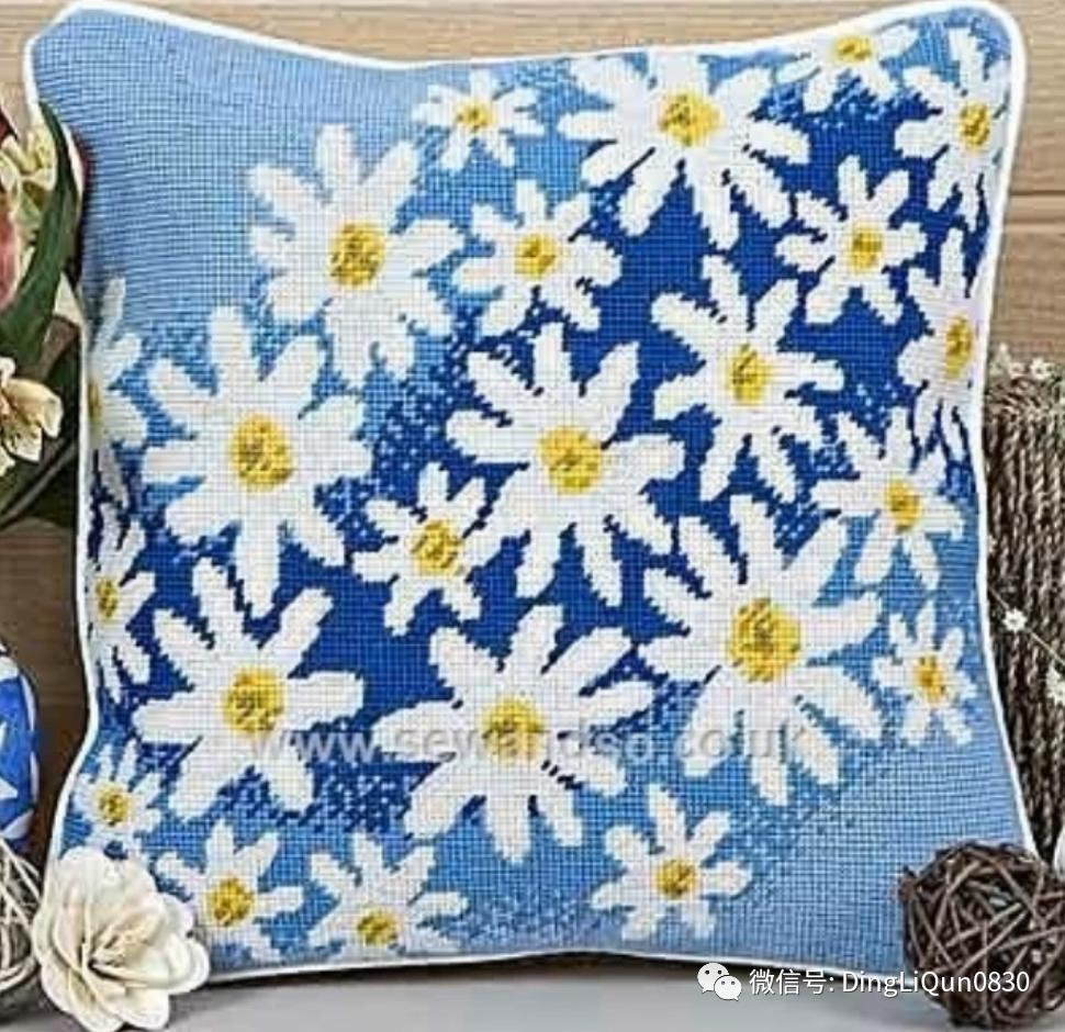 绣好的十字绣抱枕,十字绣新款圆形抱枕图案大全