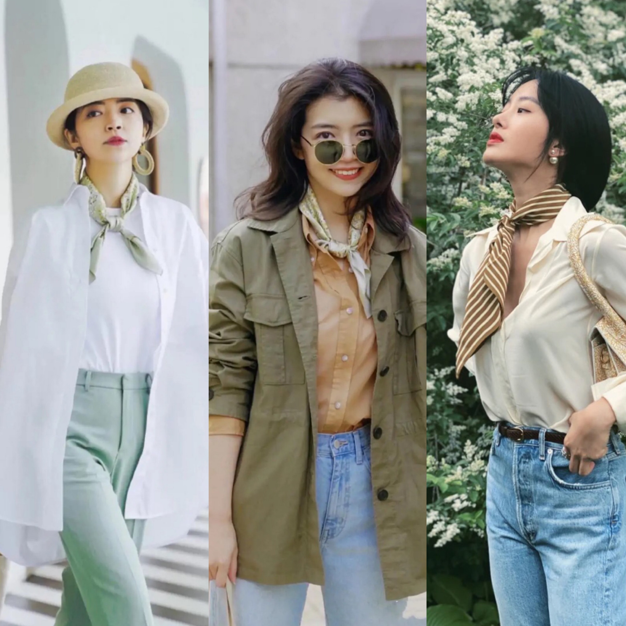 美丽的丝巾搭配美出高级感小姐姐,美丽的丝巾搭配丝巾新花样