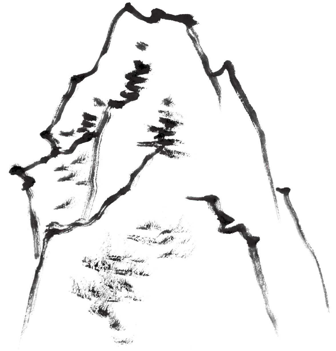 山简单画法素描,山简单又好看的画