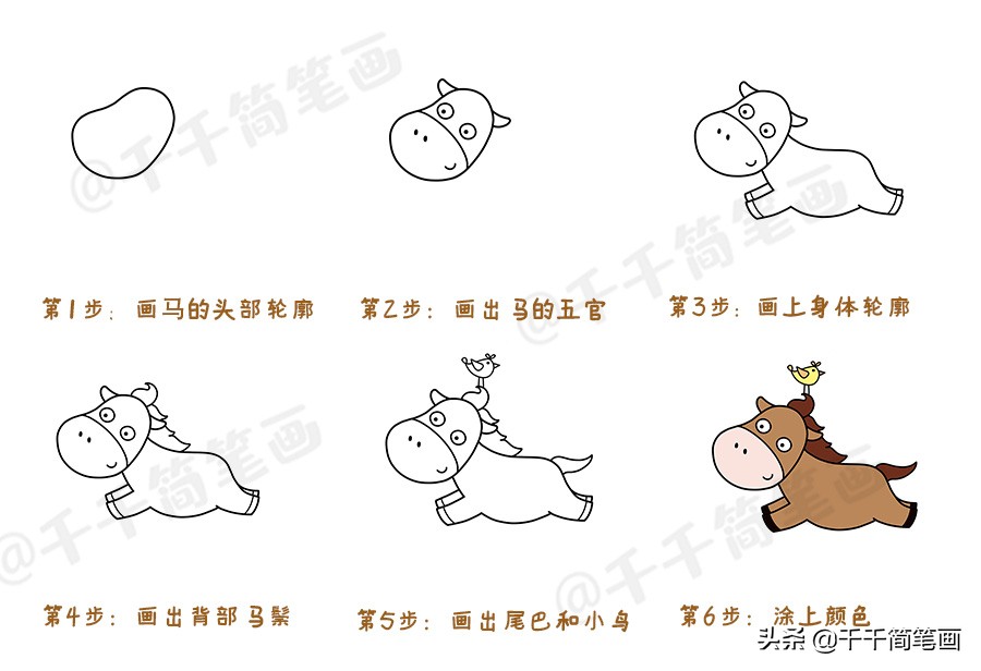 动物园里的动物简笔画简单又好看,10000种超萌动物简笔画大全