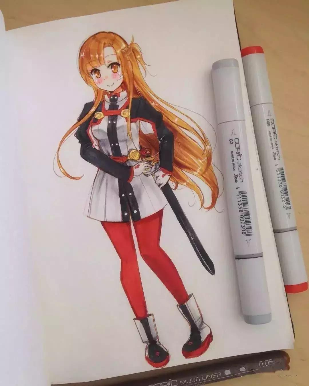 可爱动漫人物手绘马克笔,马克笔好看的动漫人物