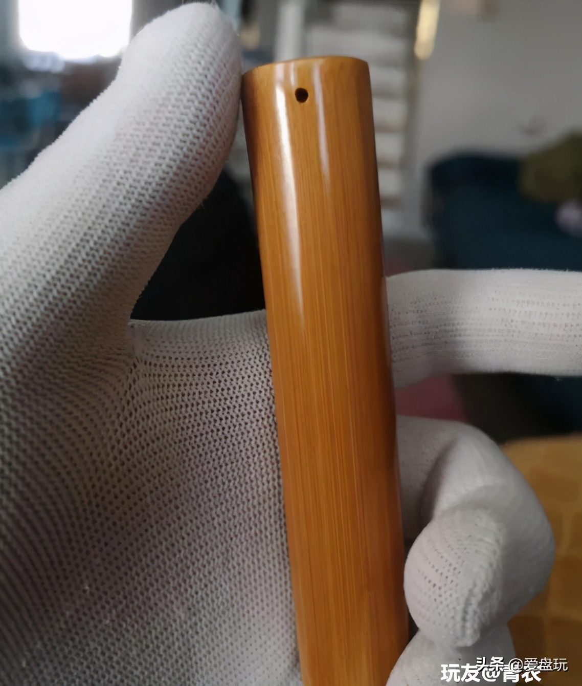 实心竹手把件怎么盘养,如何把竹子盘变色