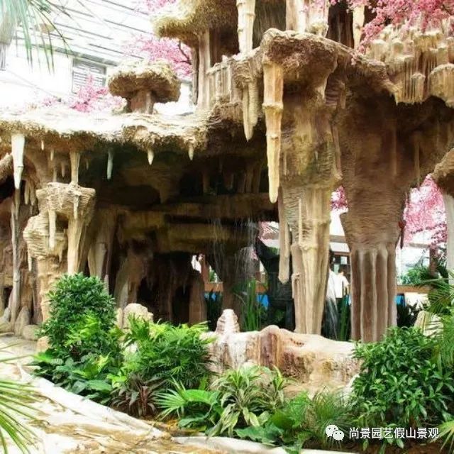 溶洞钟乳石假山制作,人造影壁石假山价格