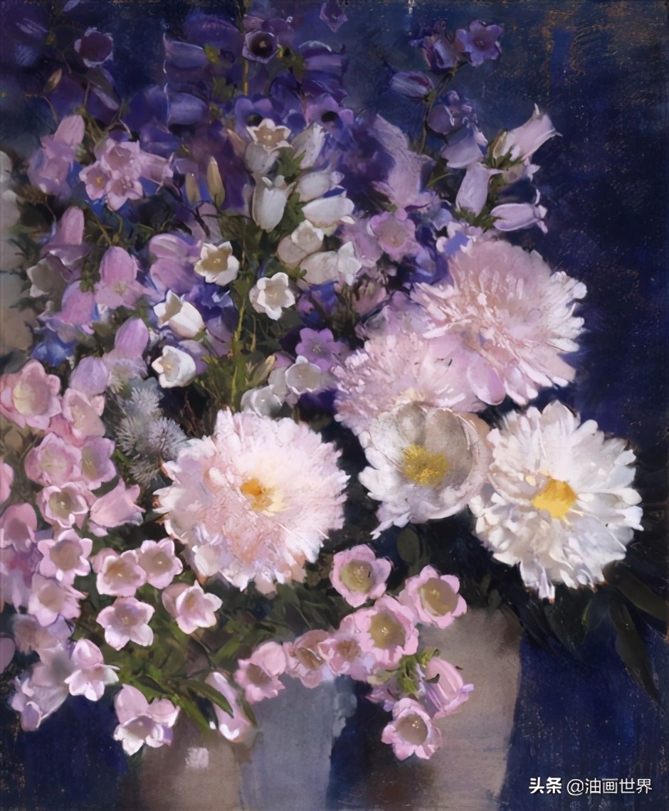 英国画家安妮静物花卉,美国女画家简莱特曼花卉作品