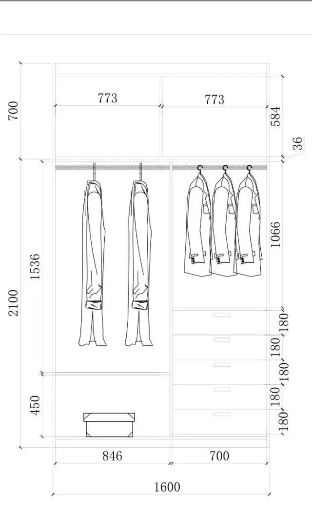 1.3米衣柜格局设计图,1米3衣柜布局设计