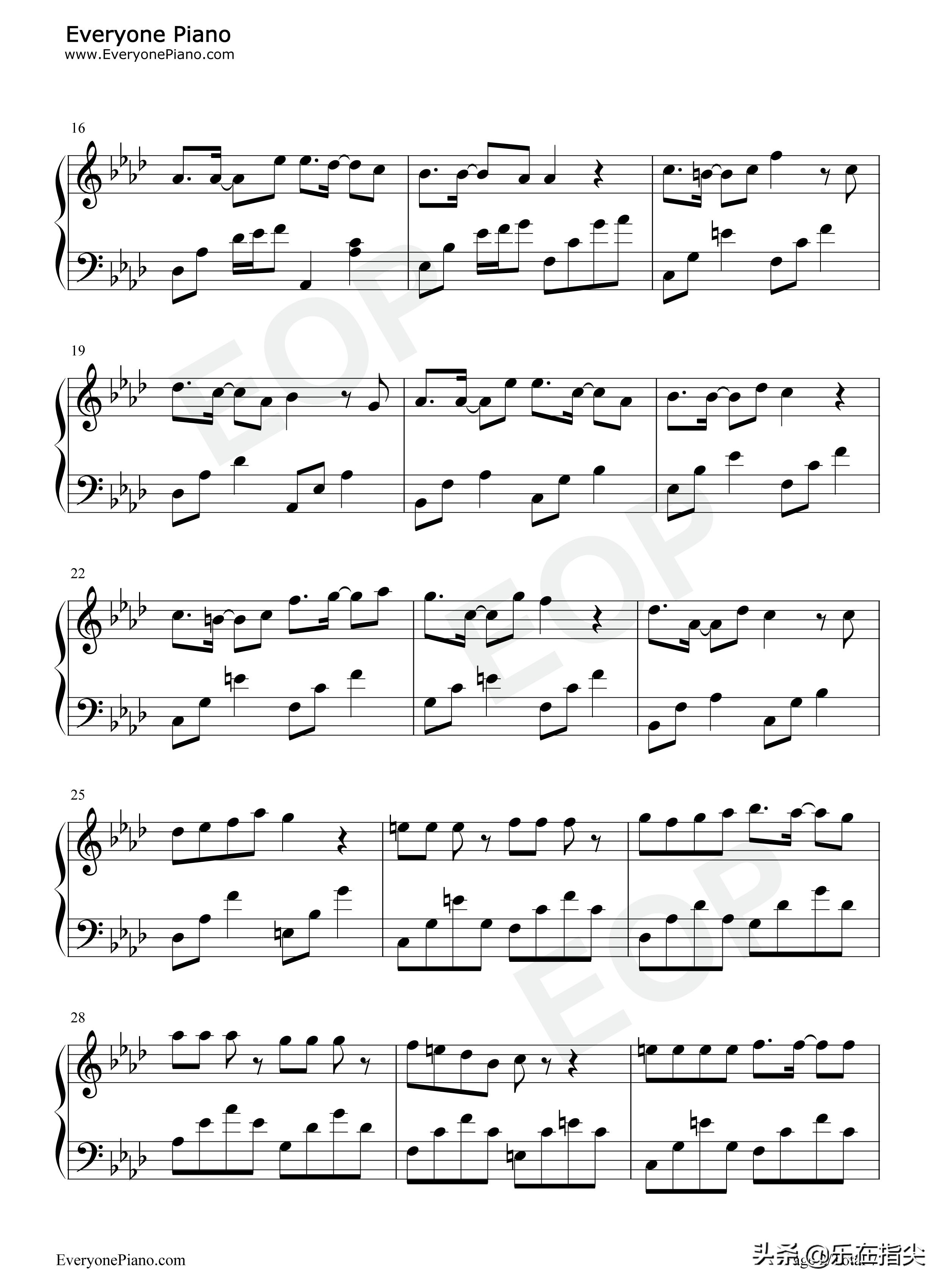 女孩你为何垫脚尖五线谱钢琴版,女孩你为何踮脚尖钢琴原版谱