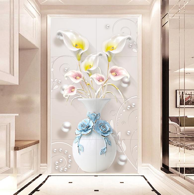 玄关墙瓷砖拼花图案,玄关背景墙大理石瓷砖效果图