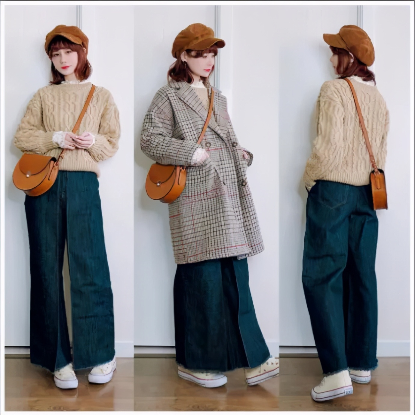 梨形身材穿爆火的大裤腿裤子,梨形身材阔腿裤版型选择