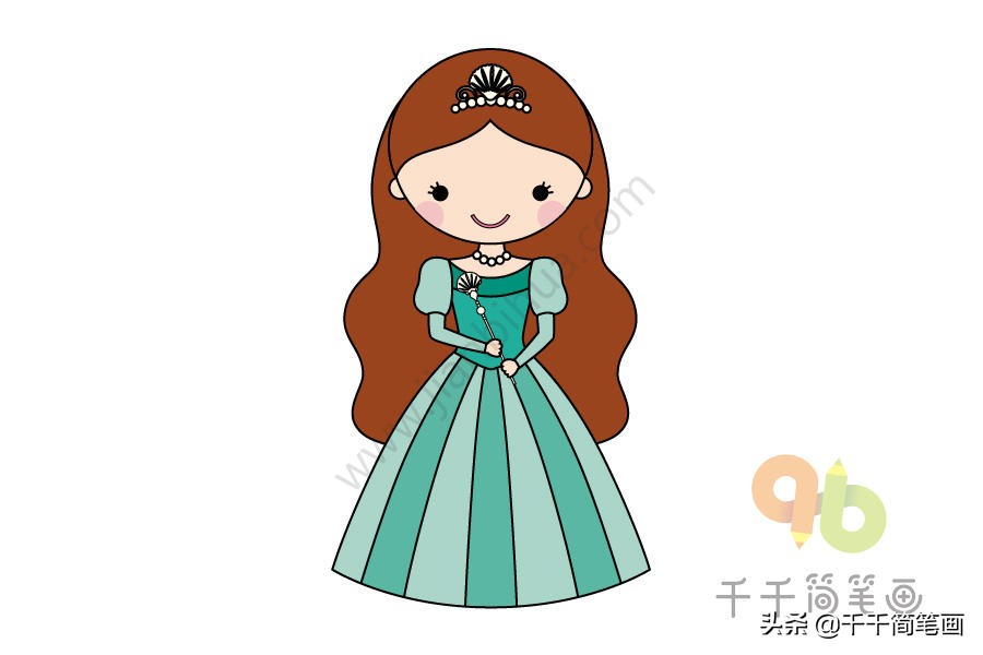 儿童简笔画，女宝爱画的美丽公主！