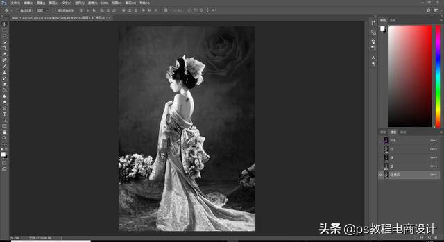 ps通道抠图怎么变黄色了,灰色人物图片怎么用ps通道抠图