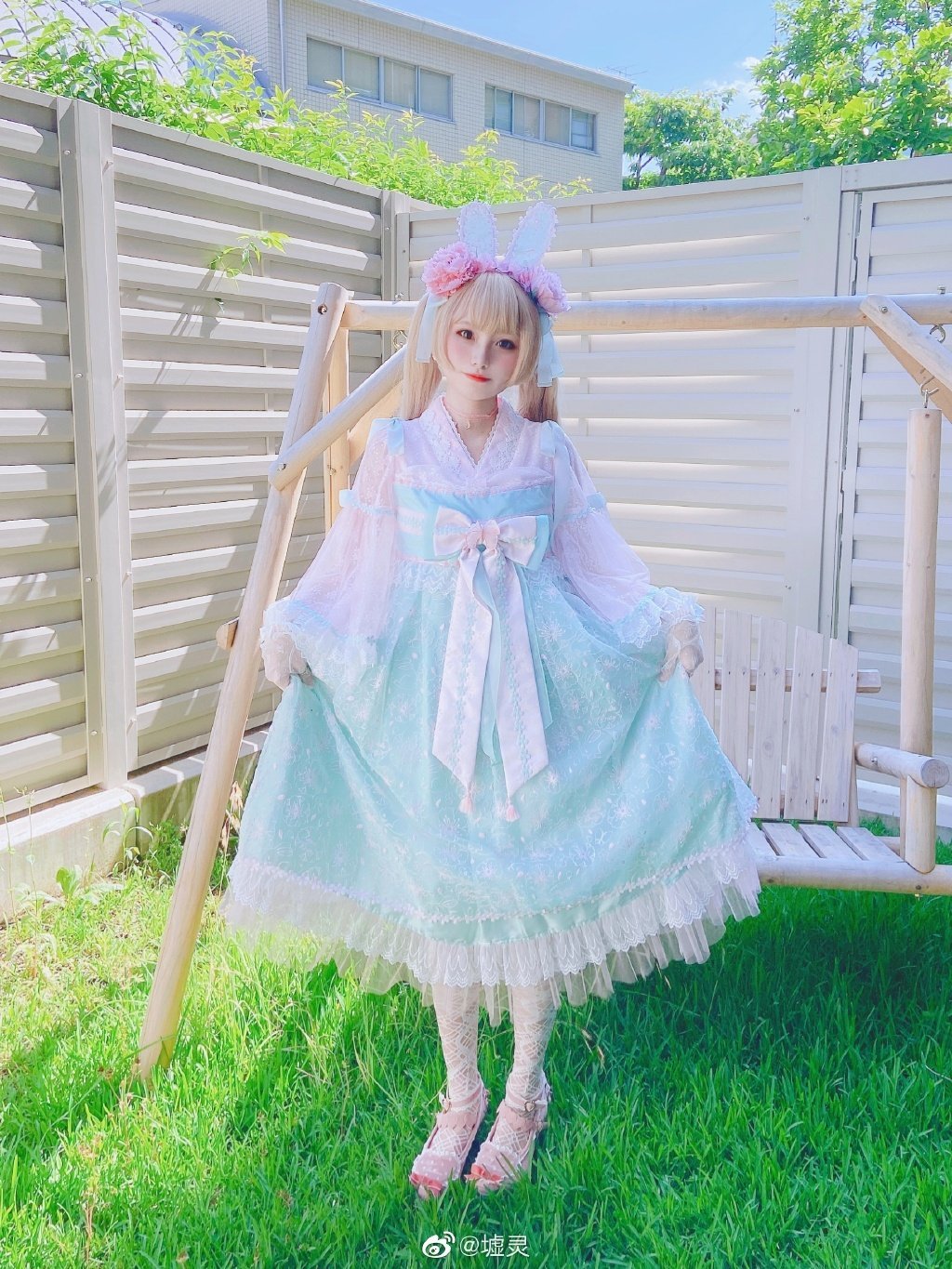 显瘦蓝色lolita夏季,好看显白凉快的lolita