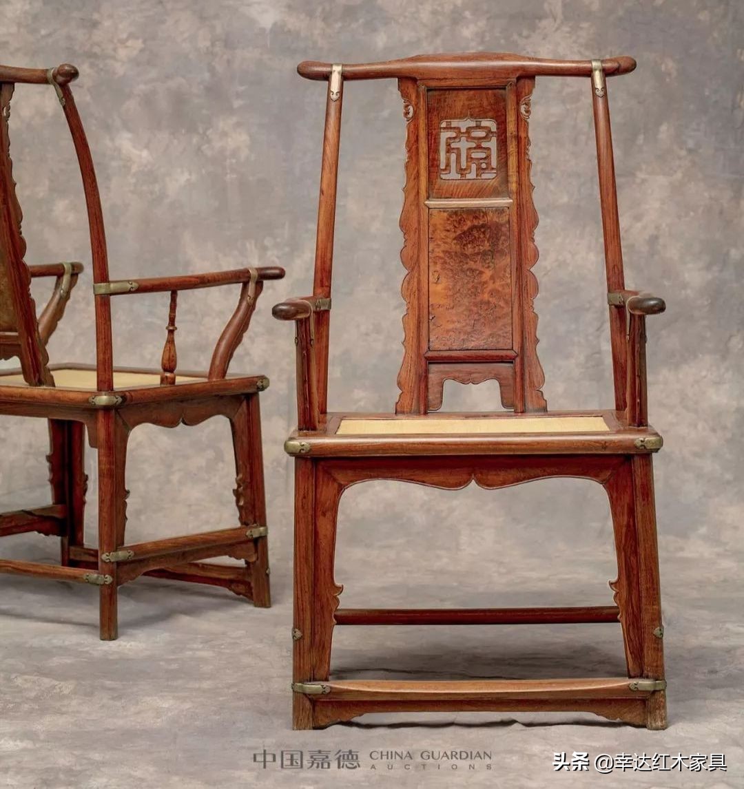 费立哲黄花梨官帽椅,明末清初黄花梨南官帽椅拍卖