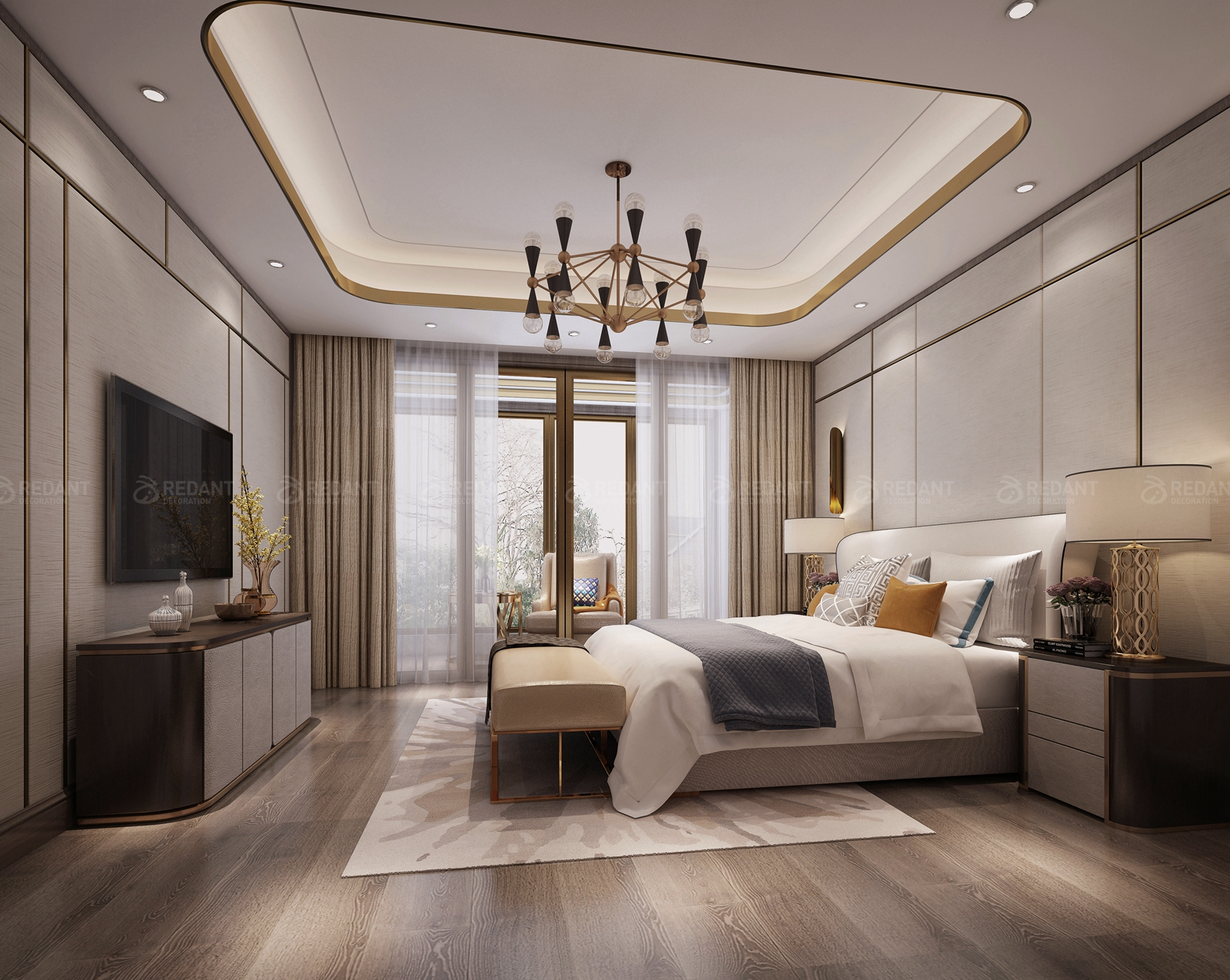 招商小石城别墅装修效果图,恒大城美式轻奢装修效果图